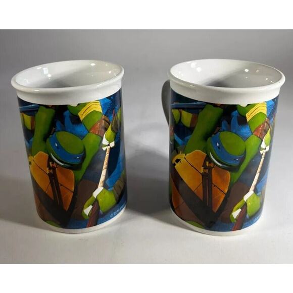 TMNT Teenage Mutant Ninja Turtles 2014 VIACOM Vintage Coffee Mug Set of 2 Cups - Picture 3 of 14
